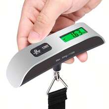 1pc Portable Electronic Hanging Luggage Scale, 110lbs/50kg Capacity, LCD Display, With Hanging Strap, Suitable For Travel, Luggage And Postal Weighing - Multicolor - View 2