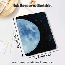 1件式翻蓋桌面保護殼，月亮圖案，360°旋轉支架，內建筆槽，相容 Honor 8/9/10/X8/X8A/X9/X8Pro/X9Pro、MatePad SE 11"/MatePad 11"/11.5"、MatePad Pro、Apple 10th/11th Gen 2025 (A16) - 款式1 - 查看 5