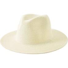 Sombrero de paja de ala ancha para mujer Lanzom, estilo Panamá, enrollable, para playa, con protección solar UPF50+ - Rojo - Ver 18
