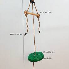 1PC 3-In-1 Fun & Fitness Swing For Outside, Swing Seat, Sensory Swing Rope Swing For Tree Swing Set Accessories Saucer Swing Disc Swing Backyard Swing Indoor-Outdoor Climbing Frame Sports & Outdoor Play Toys - 墨綠色 - 查看 6