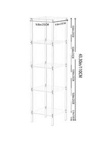 4/5/6-Tier Acrylic Transparent Bookshelf, Vertical Corner Storage Rack, Suitable For Living Room, Bedroom, Bathroom, Small Spaces - Multicolor - View 10