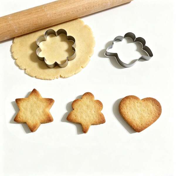 Stainless Steel Cookie Cutters, 4.3 Inch - 3.3 Inch Plum Blossom, Heart, Six-Pointed Star Shapes, Metal Cookie Molds For Baking Or Valentine's Day, Christmas Party Decoration