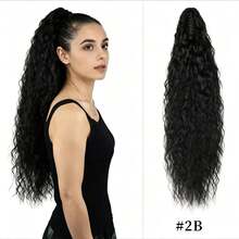 75cm Long Wavy Claw Clip Ponytail Hair Extension, Fluffy Corn Wave Synthetic Curly Ponytail Hair Piece For Women Daily Styling - Multicolor - View 5