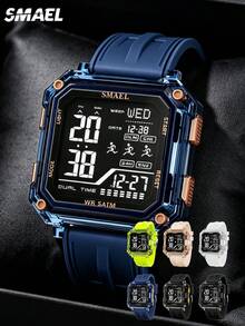 SMAEL 1pc Square Dial Digital Watch For Men And Women Student Casual Fashion Stopwatch Alarm Sports Wrist Watch - one-size - View 11