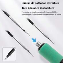 Portable Rechargeable USB Cordless Soldering Iron With 3 Tips - 15W - 650mAh - Black - View 3