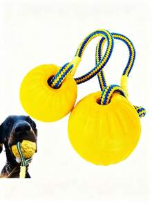 2/1pc/Set Mainan Bola Elastis Tali Anjing yang Tahan Lama, Tahan Gigitan & Awet, Perlengkapan Anjing, Mainan Pelatihan Interaktif untuk Menjaga Anjing Tetap Bermain, Cocok untuk Penggunaan Luar Ruangan dan Perjalanan, Mainan Anak Anjing - MultiWarna - View 2