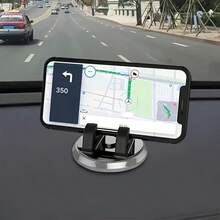 TUOGTCI حامل هاتف سيارة دوار 360° من مادة ABS، حامل هاتف سيارة مضاد للانزلاق، ملحق ملاحة GPS، حامل هاتف سيارة قابل للتعديل، مناسب لملحقات إلكترونيات السيارة، لجميع الفصول - A - مشاهدة 4