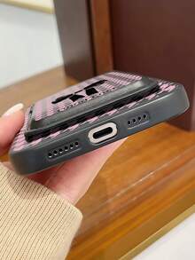 1pc Pink Houndstooth Bow Pattern Luxury Fashion Vintage Faux Leather Card Holder Straight Edge Liquid Soft Silicone Phone Case Compatible With Apple 17 Pro Max/16 Pro Max/15 Pro Max/14 Pro Max/13 Pro Max/12 Pro Max/11 Pro Max/Galaxy S26 S25 S24 Ultra S24 Plus S24 FE S23 S22 A55 A54 A53 A52 A50 A30 A42 A35 A34 A33 A25 A24 A20 A30 A15 A17/ Smart 8/ Hot 40i/Spark 20/Spark 20C/Spark Go 2024/ G84/Honor X9b X9A X9D X7B X9C X6A 8X X7 X8 X8C X8B Y9S Y9A Y7P Y7P/1+ - Black - View 6