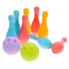 1/2 Sets Plastic Bowling Set, 10 Colorful Bowling Pins & 2 Bowling Balls, Mini Indoor Outdoor Sport Bowling Game, Educational Activity For Backyard Party, Birthday Gift, Classroom & Family Interactive Game Supplies - Multicolor - View 10
