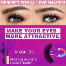 Eyelash And Eyeliner Set - Includes 2 Liquid Eyeliners And 10 Pairs Of Eyelashes - Creates A Natural Look, Reusable, No Glue Required. - White - View 5