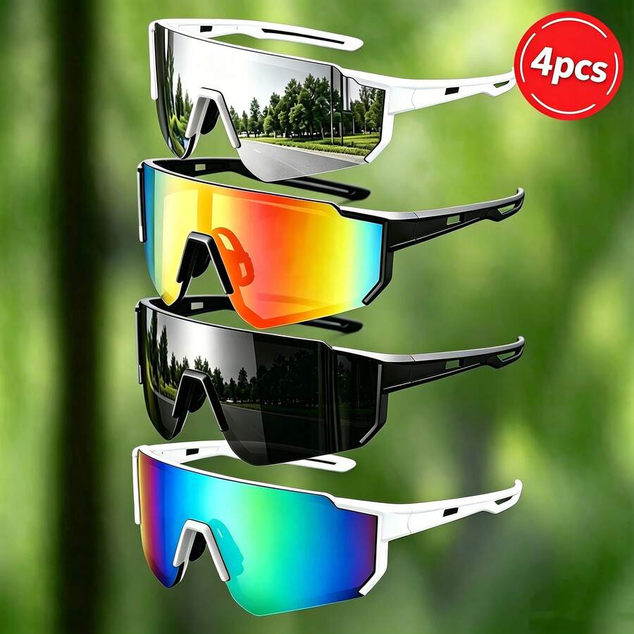 Multi-Pack New Personalized Minimalist Men's Outdoor Sports One-Piece Eyeglasses, Suitable For Cycling, Hiking, Running, Travel And More, Fashionable Sports Eyewear