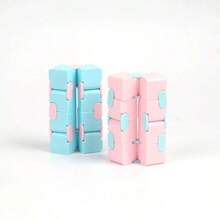 1pc Infinite Cube Stress Reliever, Macaron Pocket Cube, Mini Flipping Cube, First Day Of School - Multicolor - View 2