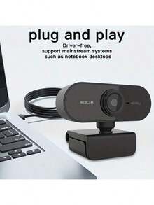 Webcam > 1080P Full HD, Auto Focus, Wide Angle View, Built-In Microphone, USB Plug And Play > Suitable For Laptops And Desktops, Suitable For Video Conferencing, Online Courses, Live Streaming > Compact High Definition USB Computer Camera, Suitable For Office And Home Use - View 6