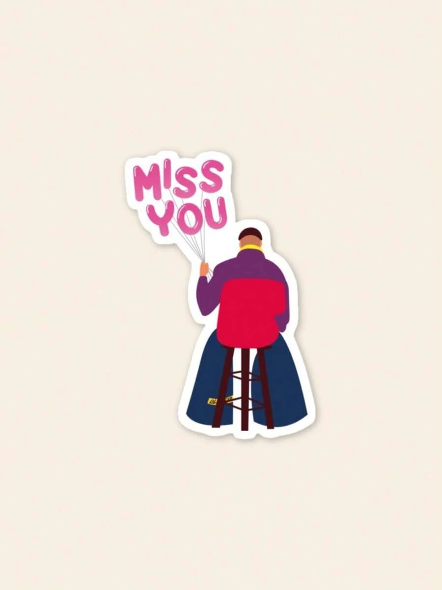 Funny Oliver Tree Music Sticker, "Miss You" Pop Singer Vinyl Decal For Laptop, Robin Schulz Song Fan Merchandise For Water Bottle, Sarcastic Musician Gag Gift For Friends - Multicolor - View 1
