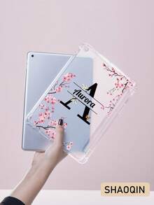 客製化平板保護殼 文字客製化 26字母櫻花風 單殼（無前蓋）適用 iPad mini 4/5/6/7、Air 8 (2026款)、Galaxy Tab A9 8.7 吋、Tab A7 Lite 8.7 吋，創意 DIY 平板保護殼，適合兒童、家庭、寵物，生日、週年、新年、開學季等客製化禮物 - 彩色 - 查看 5