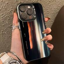 Illusory Light And Shadow Case For Apple 15 Pro Max,  16 Pro, Advanced 14 Pro, New 17 Creative Design - 彩銀殼-紫色-虛幻光影 - 查看 7