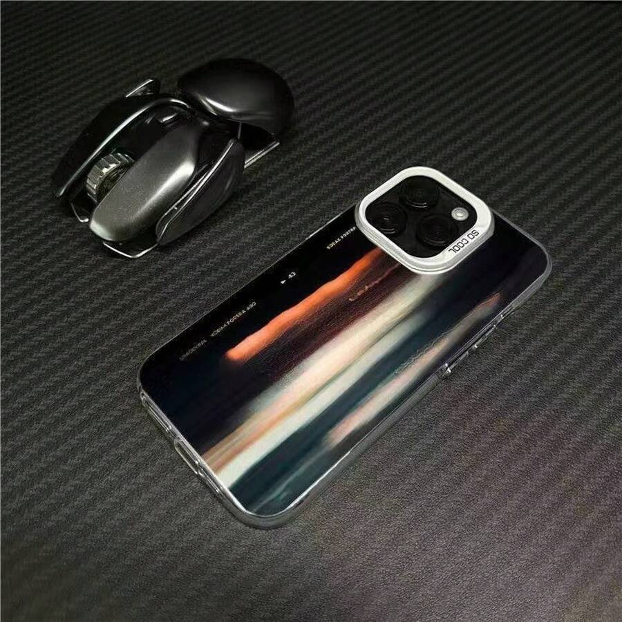 Illusory Light And Shadow Case For Apple 15 Pro Max, 16 Pro, Advanced 14 Pro, New 17 Creative Design - 彩銀殼-白色-虛幻光影 - 查看 1