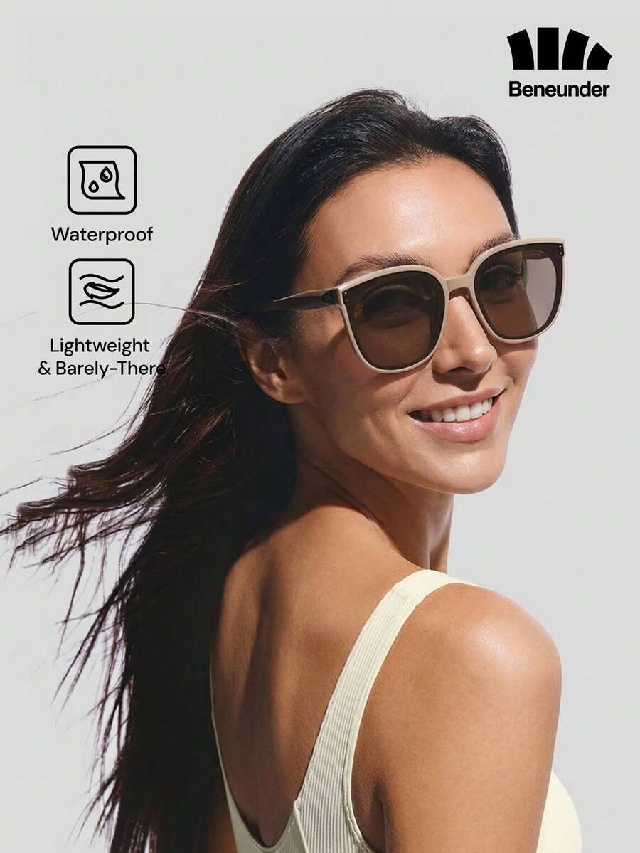 Beneunder Gafas de Moda Cuadradas Grandes Plegables - FD020 - Óxido marrón - Ver 1
