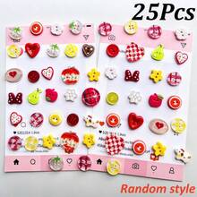 5/8/10/12/18/25/30/40/50/60Pcs Mixed Fruit Heart Resin Buttons DIY Handmade Jewelry Clothing Bag Decoration Accessories Dopamine Colorful Buttons DIY Handmade Hair Accessories Phone Case Decoration Materials DIY Hair Clip Jewelry Making Accessories Creative Resin Craft Buttons (Random Style) - Multicolor - View 15
