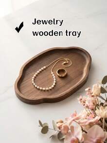 Creative Design Wooden Tray, Bathroom Tray, Decorative Tray, Storage And Decoration For Bedroom And Other Spaces, Multifunctional, Ideal For Dining Table Decor, Home Decor, Suitable For Restaurant, Home And Various Occasions, Meeting Different User Needs - C-Wood Color - View 8