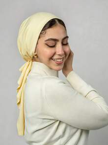 1pc Solid Color Women's Middle Eastern Arabic Classic Fashion Elegant Casual Versatile Ribbon Hijab Cap Wide Brim Curved Turban Hat Suitable For Daily Outdoor Wear - Multicolor - View 2