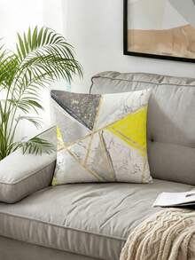 4 bucăți Huse pentru perne de canapea, stil modern luxos, design cu elemente geometrice abstracte, din catifea, cu atingere confortabilă, disponibile în mai multe mărimi, cu fermoar ascuns, potrivite pentru mașină, decor farmhouse pentru casă, dormitor și living (umplutura nu este inclusă) - Galben strălucitor - Vizualizare 6