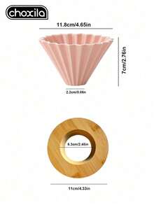 choxila 1 Set/2pcs Pink Coffee Pot Set 450ml Ceramic Pour-Over Coffee Pot With Pink Ceramic Filter - Pink Ceramic Two-piece Set - View 12