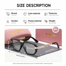 DriVision 1件裝中性舒適輕量全框平光眼鏡 時尚百搭幾何框平光眼鏡 - 彩色 - 查看 4