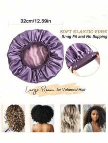 1 Stück Satin Duschhaube Haarnetz Seidenkappe, geeignet für Haarpflege, Zuhause und Badezimmer, Herbst-/Winterstil, geeignet für Hautpflege und Gesichtswaschen - mehrfarbig - Übersicht 4