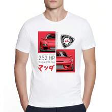 Nouveau T-shirt d'été à la mode pour hommes Legends Rx7 252HP Torque 294N-M imprimé rouge jaune bleu, Top décontracté hip-hop pour garçon, t-shirt de sport automobile - 1069 - Voir 1