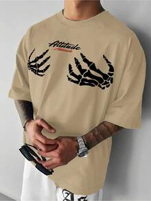 Una camiseta de hombre con un diseño de estilo callejero casual.Hecho de poliéster, presenta un corte holgado, cuello redondo y mangas cortas, adecuado para el uso en verano. - Morado - Ver 8