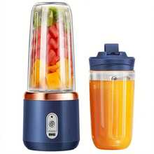 ASLING Compact Mini Portable Juicer Cup - Citrus Juicers With Fruit Squeezer, Food Mixer, Ice Crusher, And Charging Function - Multi-Functional, Easy To Clean, And Space-Saving Design - 藏蓝色 - 查看 8