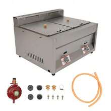 Propane LPG Gas Deep Fryer 2 Burners Commercial Countertop Deep Gas Fryer Natural Gas Food Warmer Stainless Steel 6L *2 For French Fries Restaurant Home Kitchen, Without Baskets [A Good Gift For Family And Friends] - 2 Pots - View 4