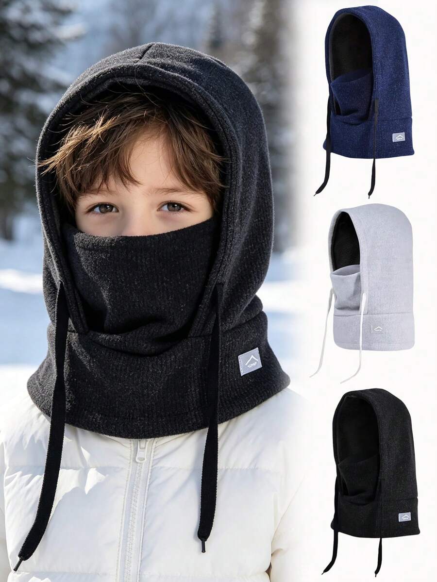 1pc Children's Hat Mask Scarf All-In-One Cap, Winter Thermal Lined Ear ...