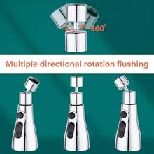 1/2pcs 3-In-1 Kitchen Faucet Extender, 360° Rotating Pull-Out Kitchen Faucet, Multi-Function Powerful Rinse & Pressurized Kitchen Accessory - Multicolor - View 3
