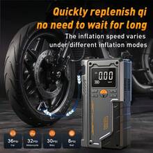Car Battery Jump Starter With Air Compressor 150PSI, Car Jumper Starter Portable , 12V Jump Box Car Battery With 600LM Light, Jumper Cables, Large LCD Display, Power Bank - Jump Starter & Air Compressor - View 6