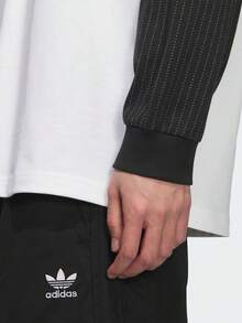 Adidas Originals 男士 WABASH TEE 3 長袖針織無領 T-Shirt TKD1854 - 黑與白 - 查看 6