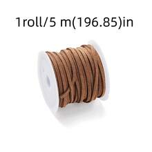 Gulungan Tali Beludru Suede 5 Meter, Benang Flocking Kulit Sintetis, Tali Pembuatan Perhiasan DIY untuk Gelang Anyaman, Kalung, Gantungan Kunci - 5 m - View 10