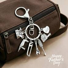 Father's Day Gift Keychain, Creative Tool-Shaped Pendant Wrench Tape Measure Toolbox Pendant Keychain, Father's Day Commemorative Gift, Practical New Year Gift - Multicolor - View 6