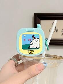 Apple Cute Bluetooth Earphone Protective Case, Soft Shell Small Mirror Wireless Earphone Protective Case, Compatible With 1/2/Pro/3/Pro (2nd Gen) - Mint Blue - View 1