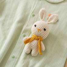Hand-Woven Rabbit Rattle, Baby Hand Rattle, Grasping Toy, Built-In Bell, 3D Cute Design, Rich Details, Attracts Baby's Attention, Exercises Baby's Hearing, Perfect Birthday Commemorative Gift, Halloween Gift, Christmas Gift For Baby - Multicolor - View 4