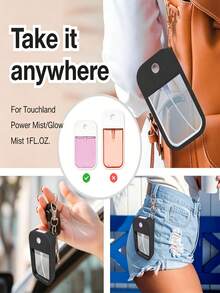2pcs, To Uchland 1oz (30ml) Hand Sanitizer Spray Bottle Protective Cover, 26 Flower And Letter Spray Bottle Markers, Silicone Anti-Drop Anti-Collision Protective Cover, With Keychain Design, Convenient For Travel, Can Be Hung On Bags, Keys Or Children's Backpacks, Wear-Resistant Waterproof, Reusable, Suitable For To Uchland Hand Sanitizer Spray, Travel, Outdoor Activities, Gifts, Halloween Gifts, Christmas Gifts - Black - View 5