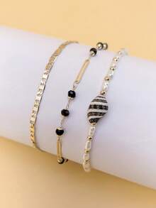 Ocean Style Seashell Pendant Bohemian Glass Bead Anklet Multi-Piece Set - Multicolor - View 3