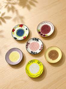 1pc Hand-Painted Style Multi-Function Ceramic Food Grinder, Manual Potato Masher, Suitable For Ginger, Garlic, Carrot, Kitchen Tool - Multicolored Grinding Butterfly - View 1