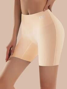 Women's High-Waisted Shorts With Tummy Control And Anti-Exposure Design (Sports Boxer Style) - Black Beige White - View 2