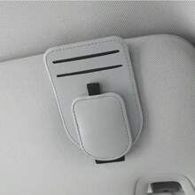 1pc Multifunctional Car Sun Visor Organizer, Practical Car Accessory And Decoration, Car Sun Visor Organizer With Stylish Glasses Holder, Multiple Card Slots, Bill Pocket And Tissue Holder, Universal Car Interior Storage Bag - A - View 8