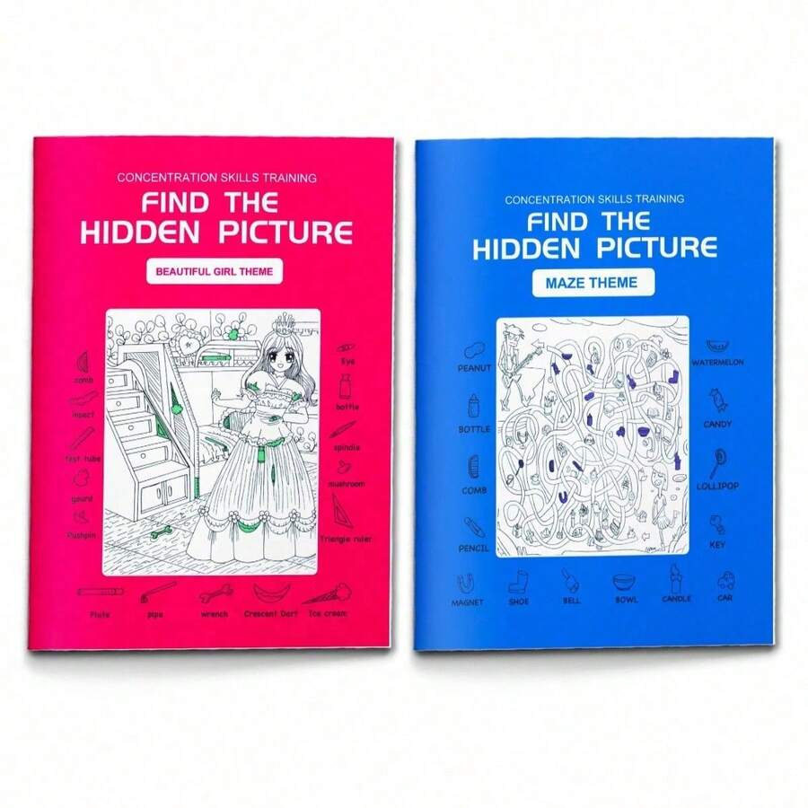 Hidden Picture Activity Book, Visual Search Puzzles With Detailed Illustrations And Item Lists, Train Observation And Focus, Enhance Brain Challenge, Screen-Free Fun - Find the Hidden Image - View 1