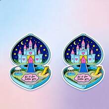1/2/5pcs "Do It For Little You" Sticker,Cute Heart Locket Princess Castle Design, Cute Funny Durable Sticker,Girls Aesthetic Decor,Perfect For Laptop ,Notebook, Cup ,Desk ,Luggage - A - View 9