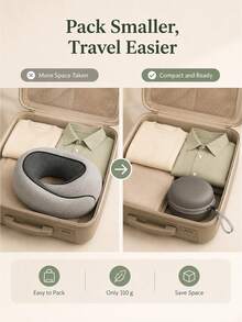 U-Shaped Neck Pillow, Portable Detachable Outdoor Airplane Travel Pillow Set,Premium Travel Pillow All Around Neck Wrap Memory Foam Neck Pillow Air Travel Comfort Cushion Office Nap Rest Soft Airplane Pillows - Multicolor - View 11