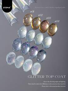 4 cores JTING Top Coat Gel Sem Necessidade de Limpeza, Esmalte de Unhas Gel com Brilho Cintilante, Acabamento de Alto Brilho, Livre de TPO/Hema, Esmalte de Unhas Gel de Longa Duração, Gel Transparente para Salão de Unhas Profissional e DIY - Visão 5